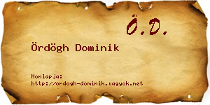 Ördögh Dominik névjegykártya
