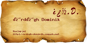 Ördögh Dominik névjegykártya
